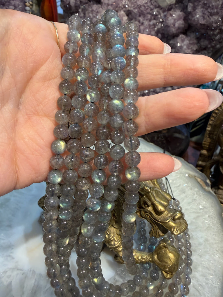 Stunning blue flash labradorite 6mm round gemstones beads