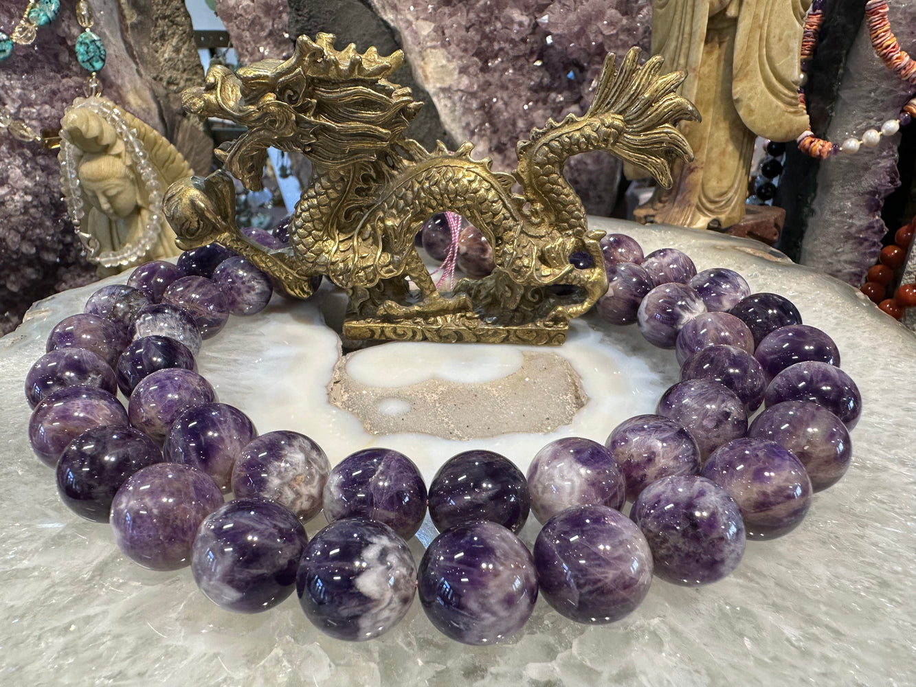 Chevron amethyst gemstone beads 16mm  (Morocco)