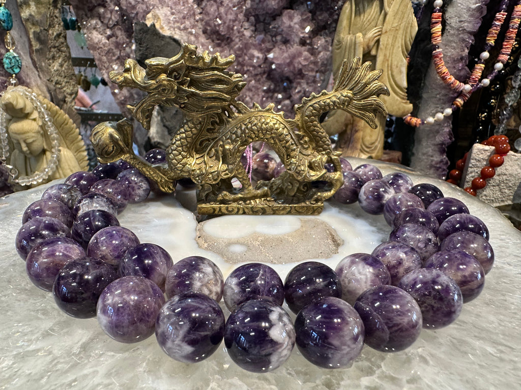 Chevron amethyst gemstone beads 16mm  (Morocco)