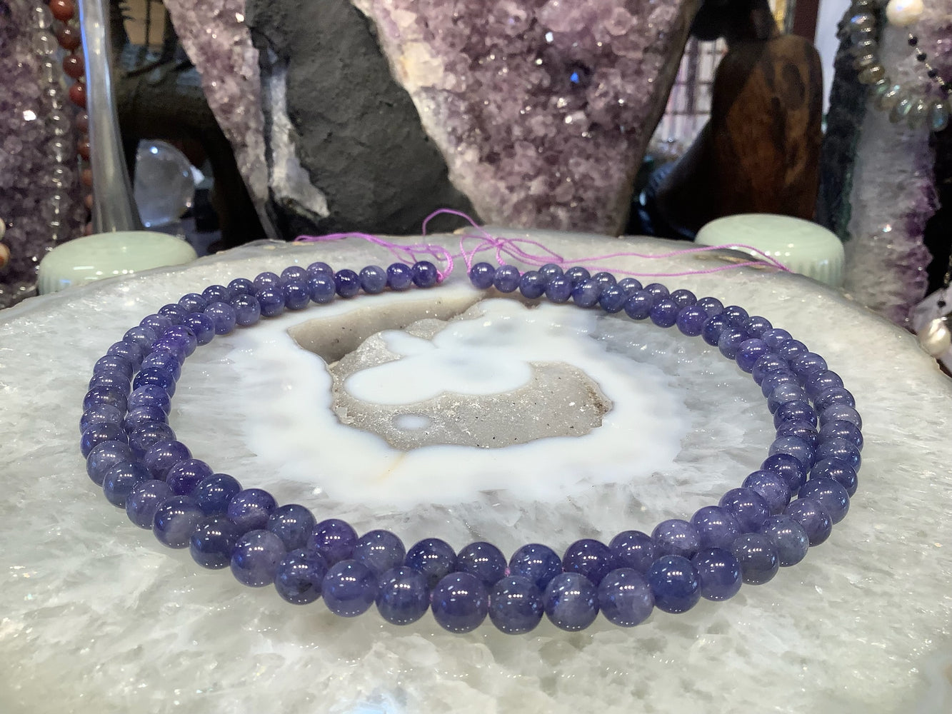 8mm Natural Tanzanite Round Gemstone Beads - Beautiful Color