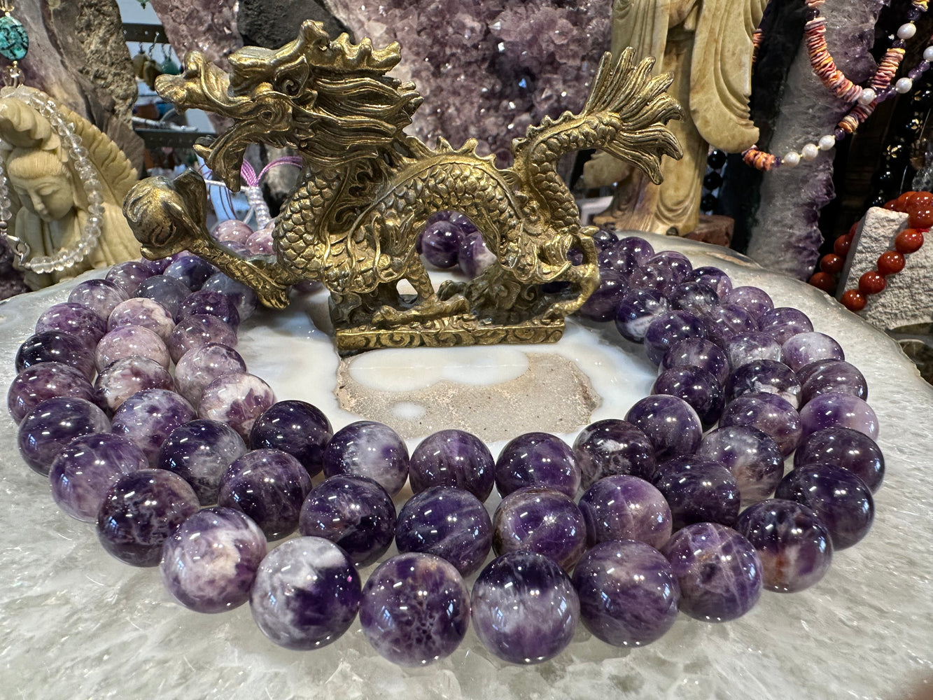 Chevron amethyst gemstone beads 15mm  (Morocco)