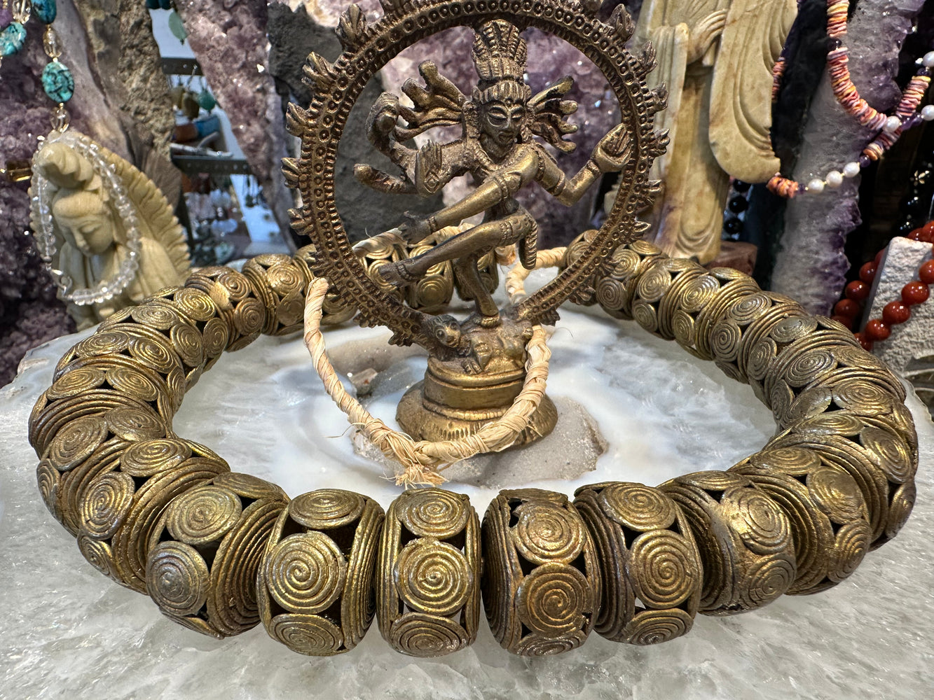 Large Lost Wax African Brass Openwork Beads