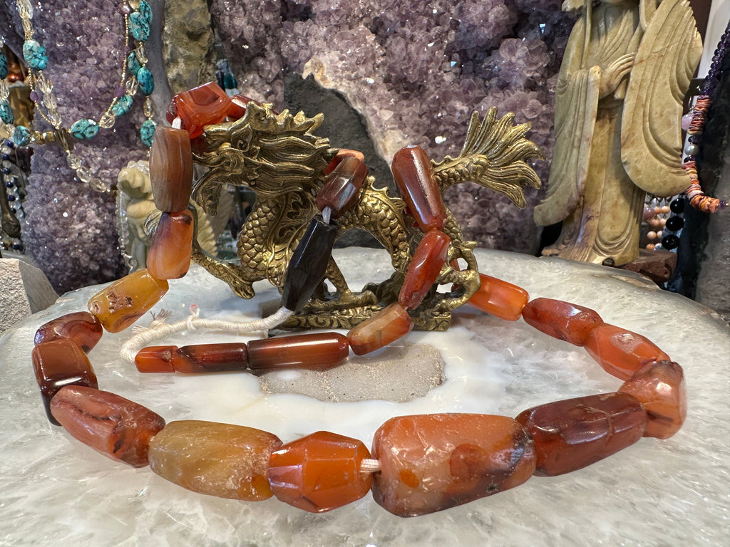 Large Antique Carnelian Gemstone Beads (Mali) #1