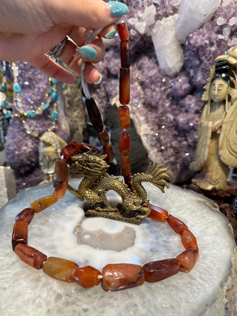 Large Antique Carnelian Gemstone Beads (Mali) #1