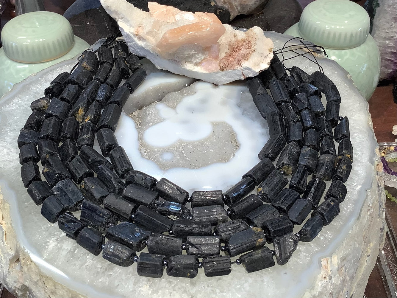 Large Black Tourmaline Rough / Raw Nugget Beads