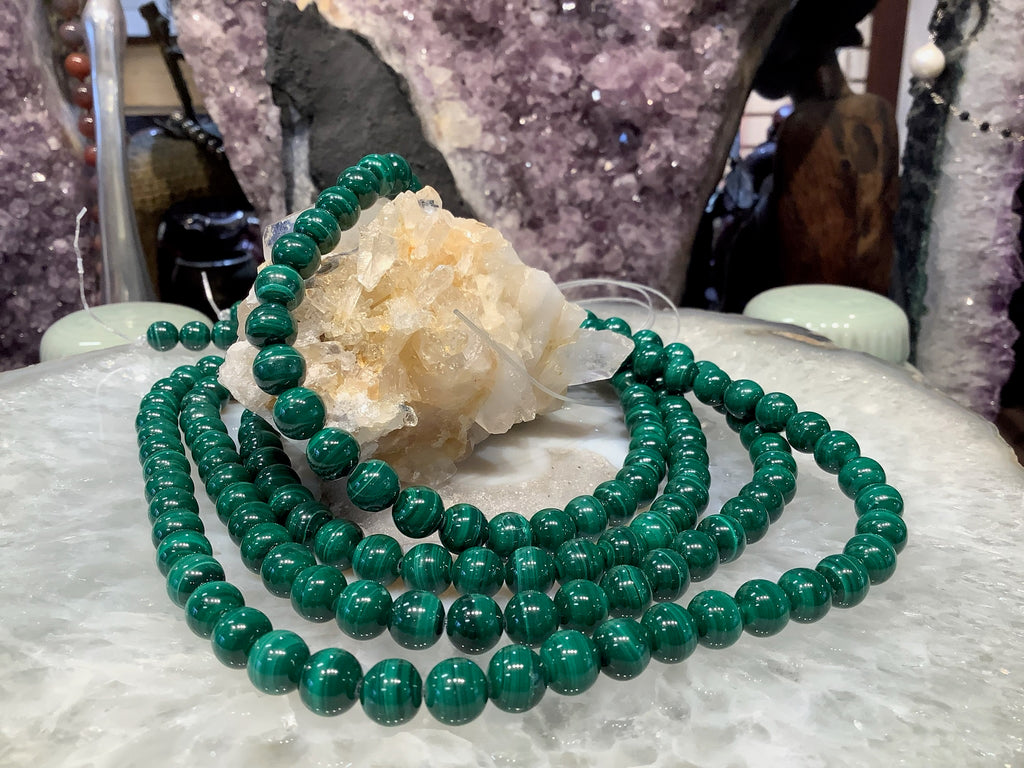 8mm Green Malachite Gemstone Round Beads