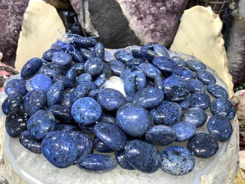 Stunning Blue Dumortierite blue smooth nugget gemstone beads