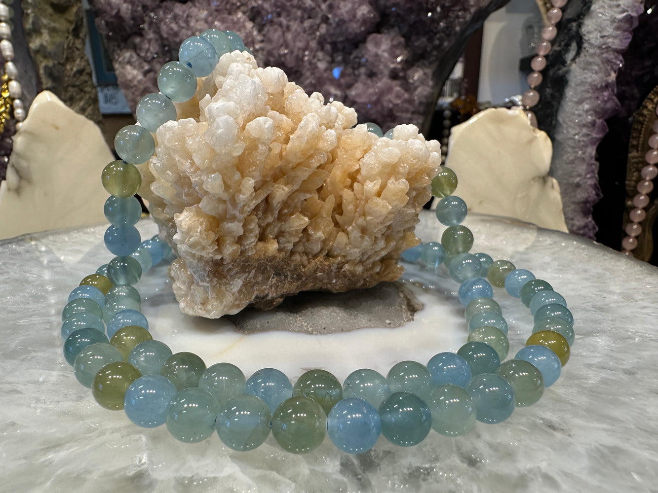 Stunning Aquamarine 8mm top gemstone beads