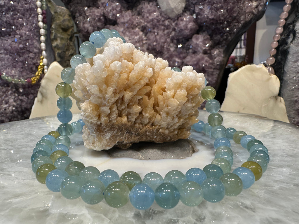 Stunning Aquamarine 8mm top gemstone beads