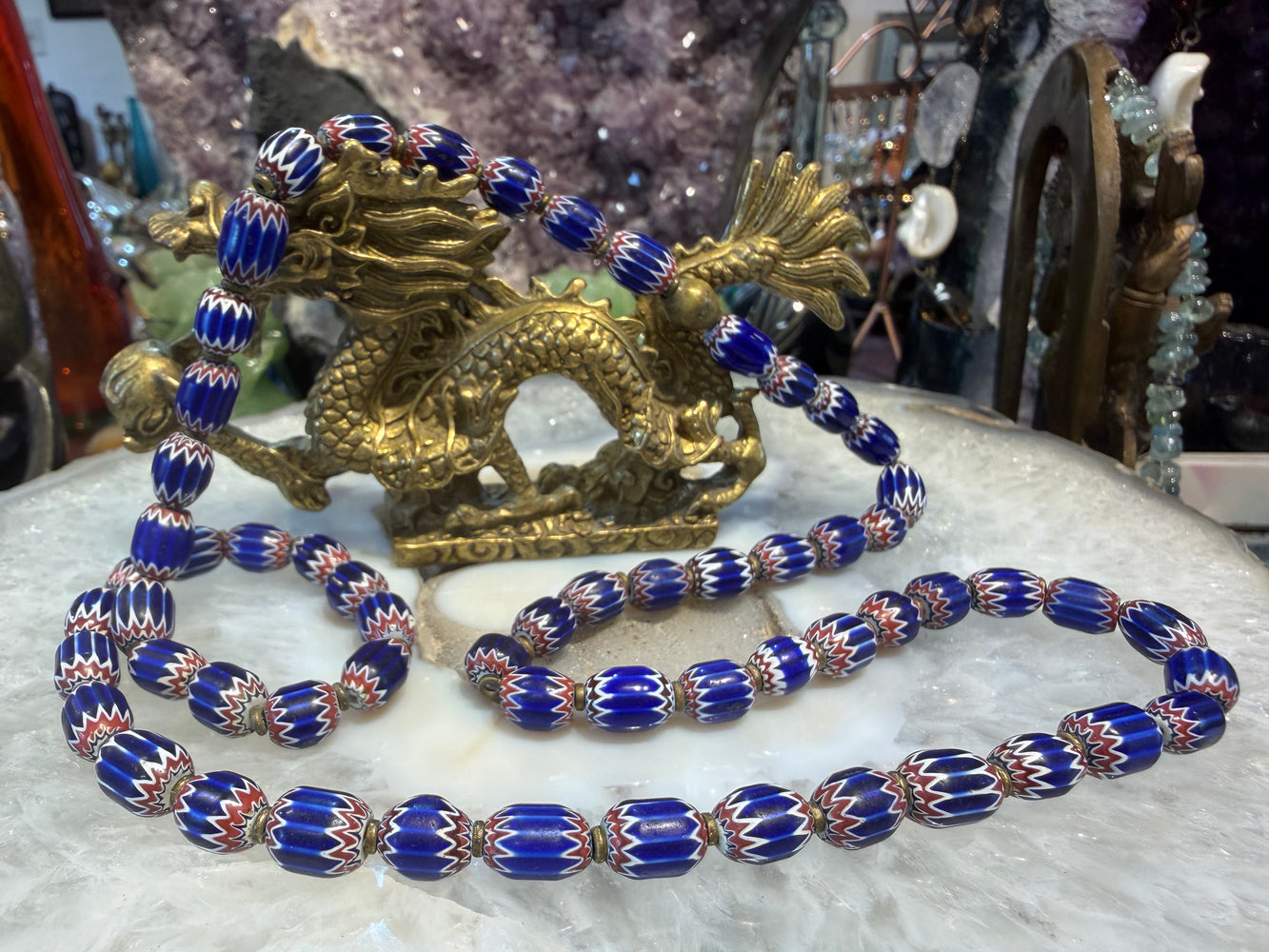 Old Venetian chevron 6 layer African trade beads