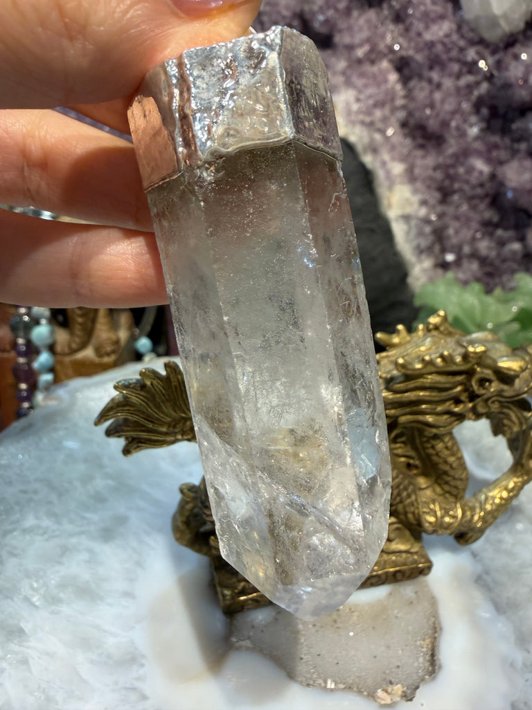 Huge Brazil quartz crystal point pendant