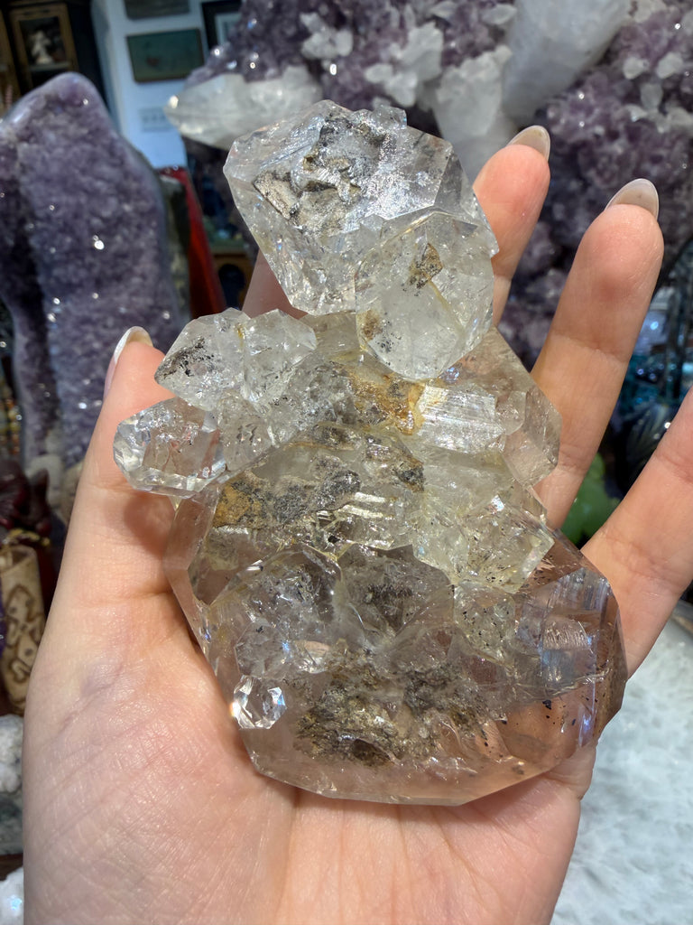 Huge rare Herkimer Diamond cluster 320g