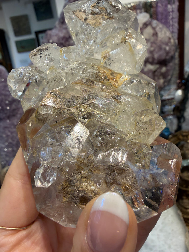 Huge rare Herkimer Diamond cluster 320g
