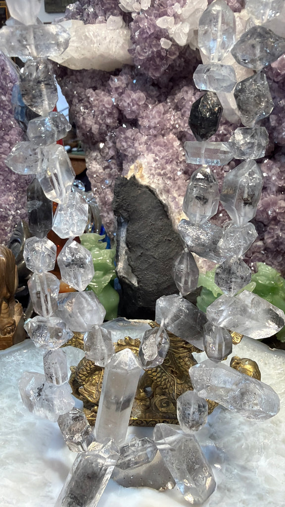 Stunning Tibetan double terminated quartz pendant gemstones beads