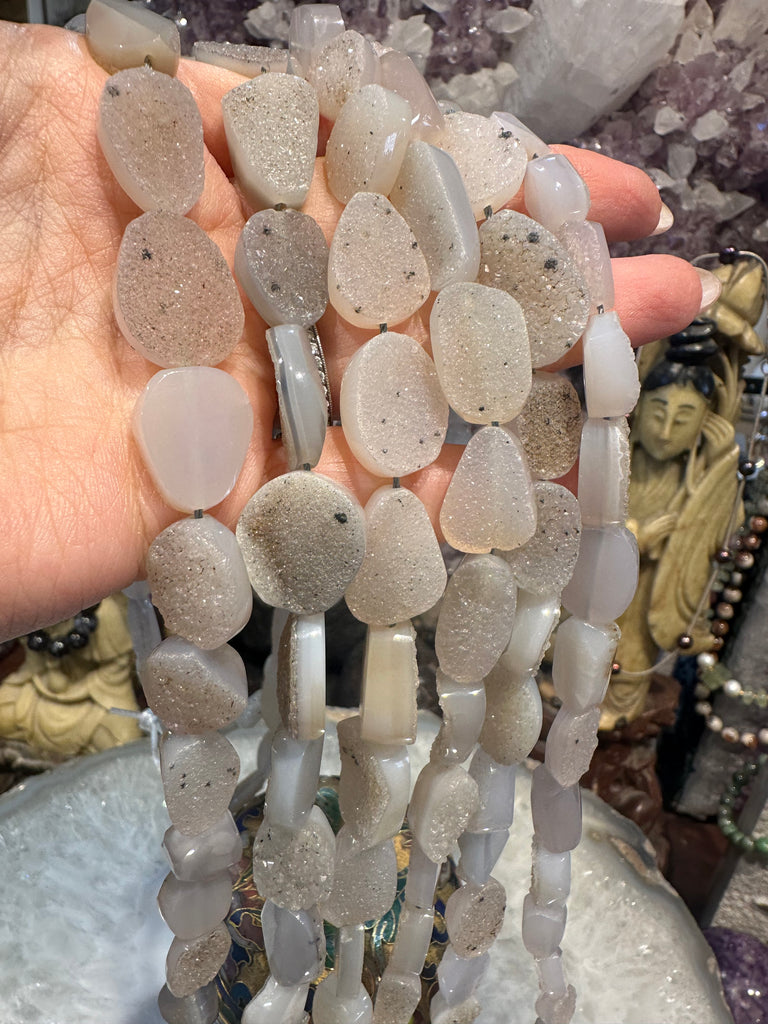 Drusy sparkly agate 10-18mm gemstone