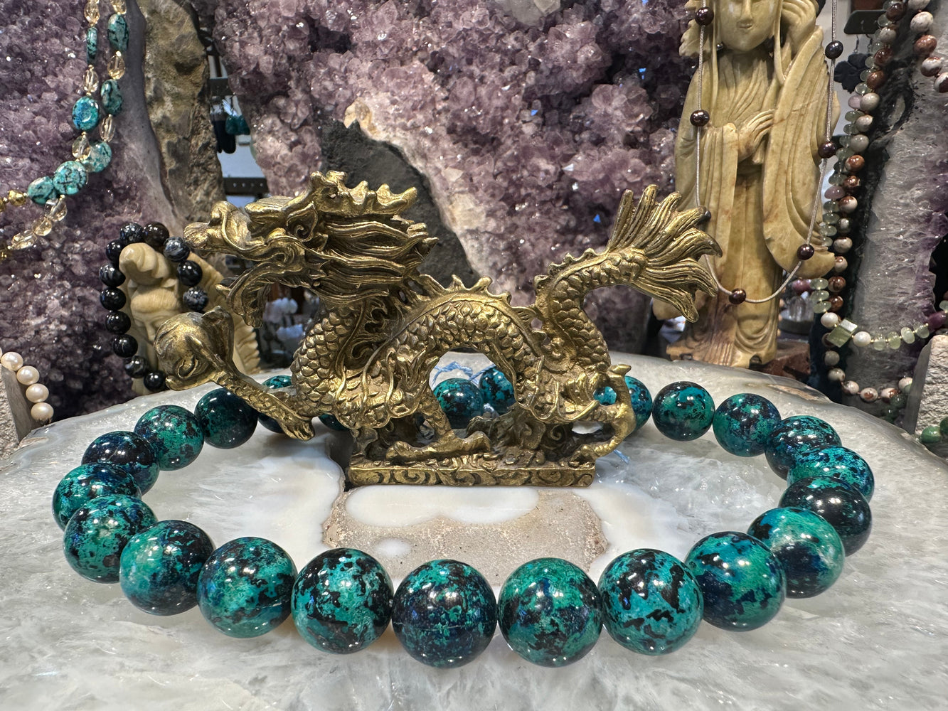 Superb Chrysocolla 16mm gemstone