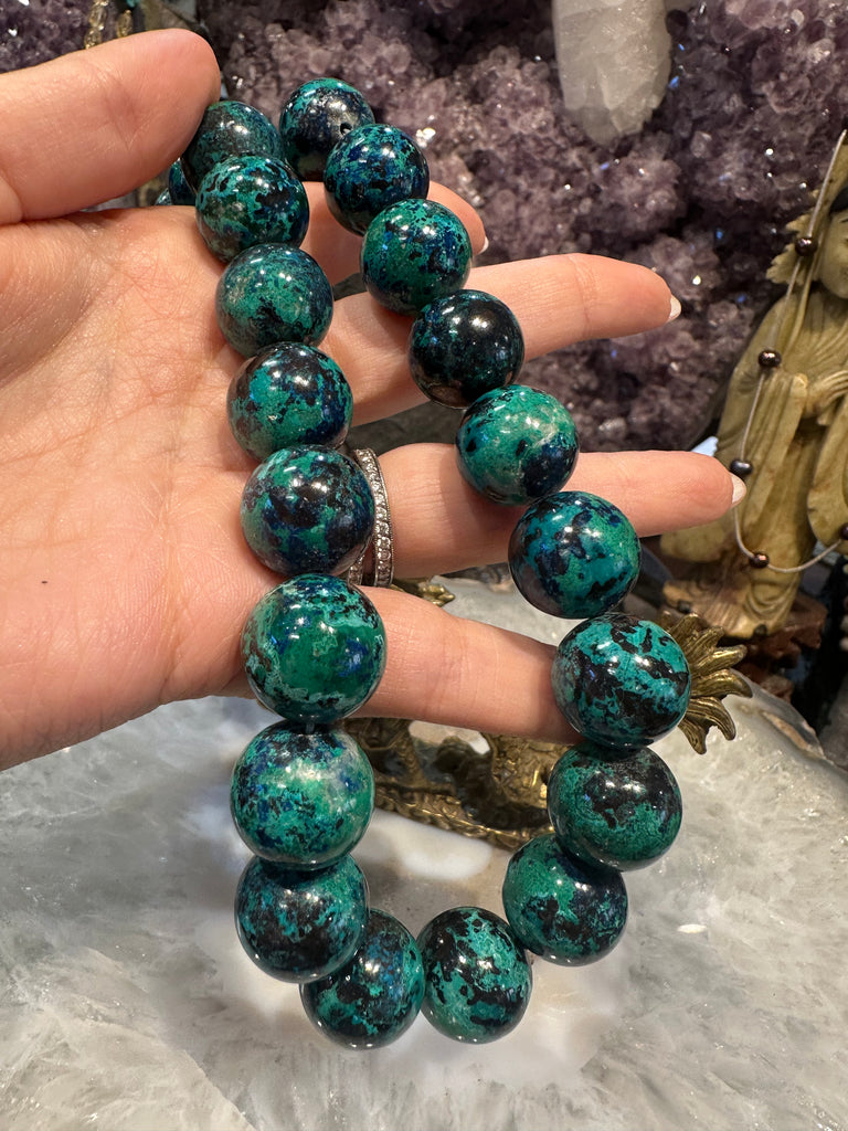 Superb Chrysocolla 16mm gemstone