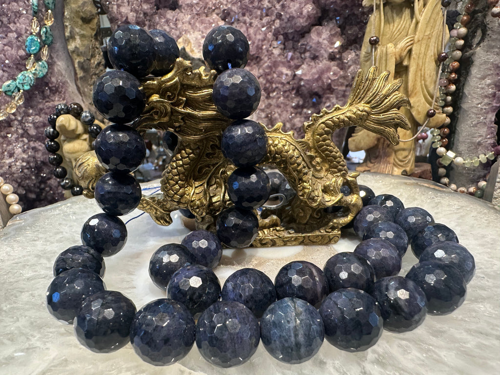 Dumortierite 16mm faceted gemstones