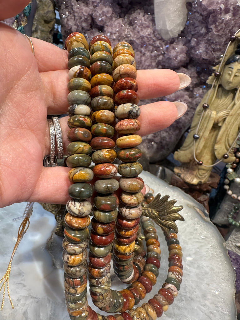 Cherry creek jasper 11mm smooth rondelle