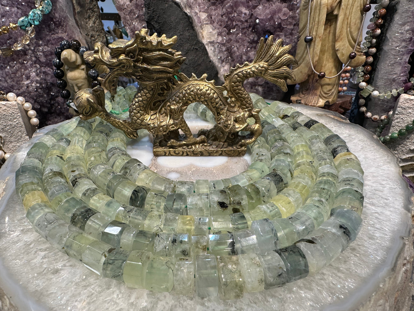 Prehnite faceted step cut 12-14mm gemstones