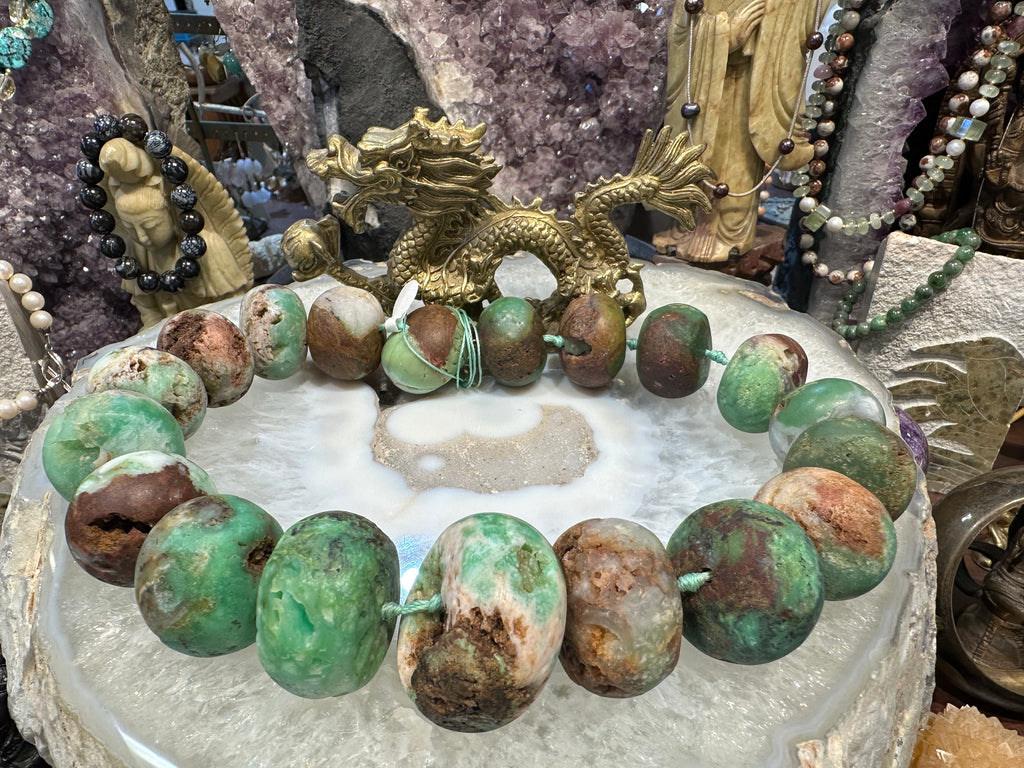 Huge Chrysoprase rough 28-36mm gemstone