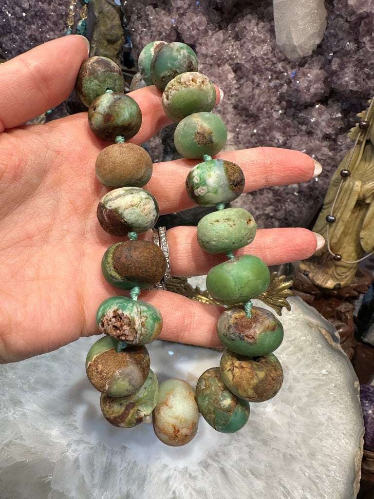 Chrysoprase rough matte 18-20mm rondelle