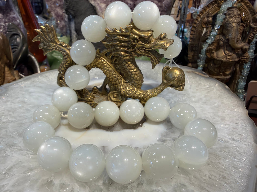 20mm Top White Moonstone Gemstone Beads