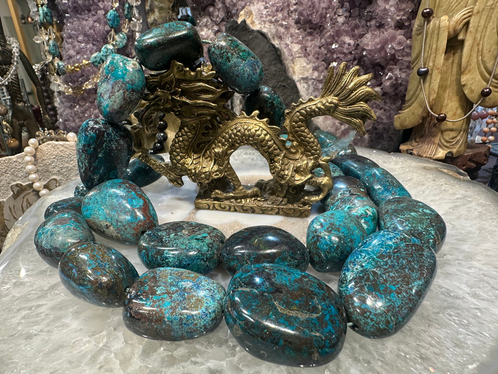 Huge Chrysocolla tumble 25-40mm gemstone