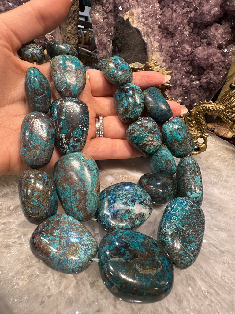 Huge Chrysocolla tumble 25-40mm gemstone