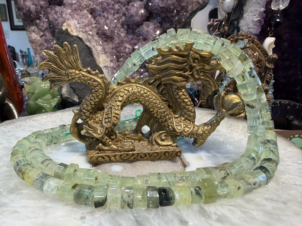 Perles de pierre précieuse de prehnite, grande taille, facettées, taille émeraude, 12-14mm