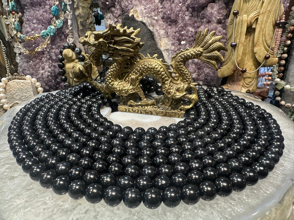 Shunghite 8mm gemstones
