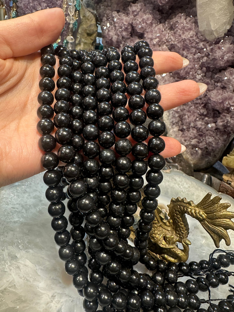 Shunghite 8mm gemstones