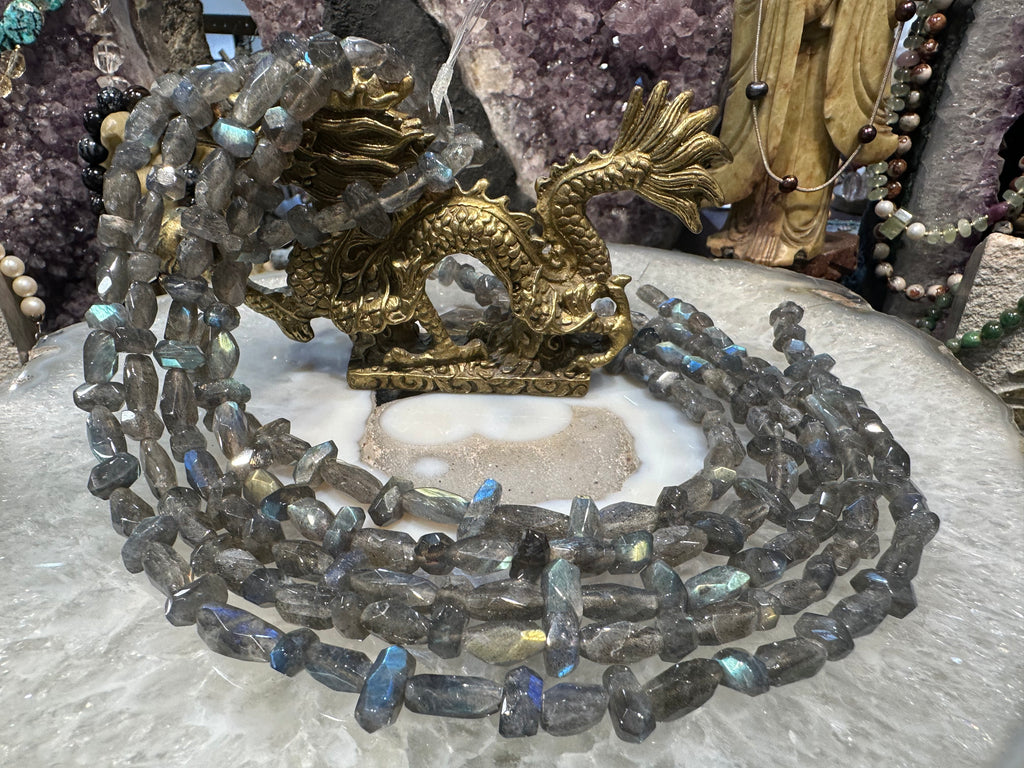Labradorite faceted 2 way cut gemstones