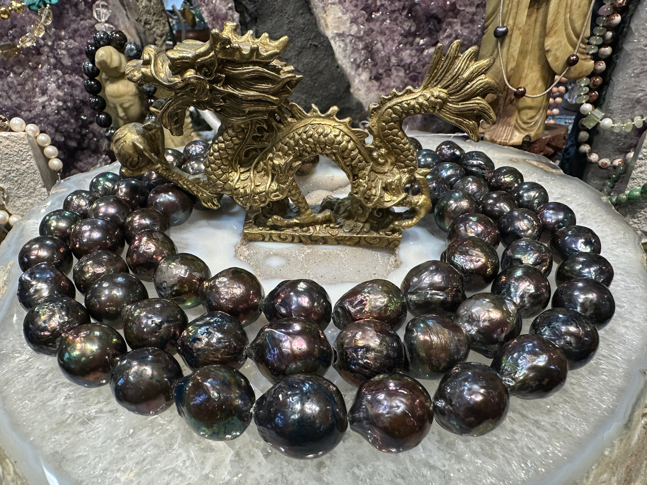 Large Peacock Baroque 15-19mm freshwater pearls