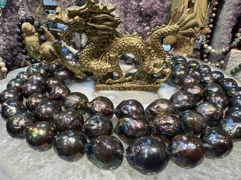 Large Peacock Baroque 15-19mm freshwater pearls