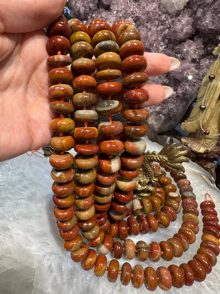 Cherry creek jasper 10mm smooth rondelle
