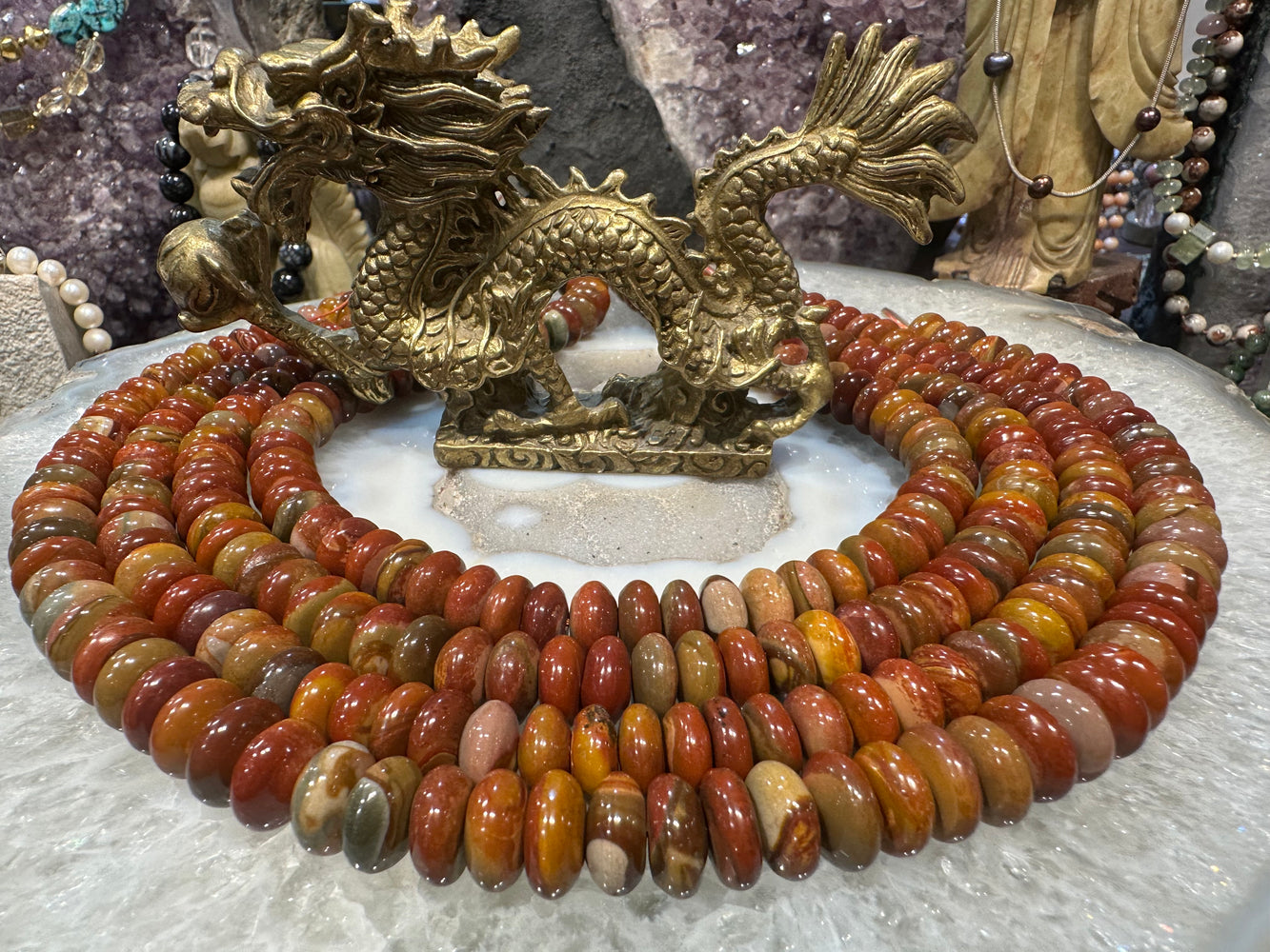 Cherry creek jasper 10mm smooth rondelle