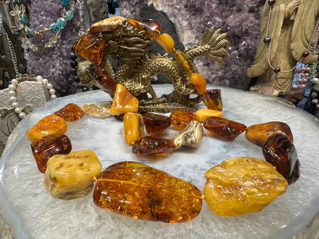 Superb Baltic Amber large nugget 18-47mm necklace