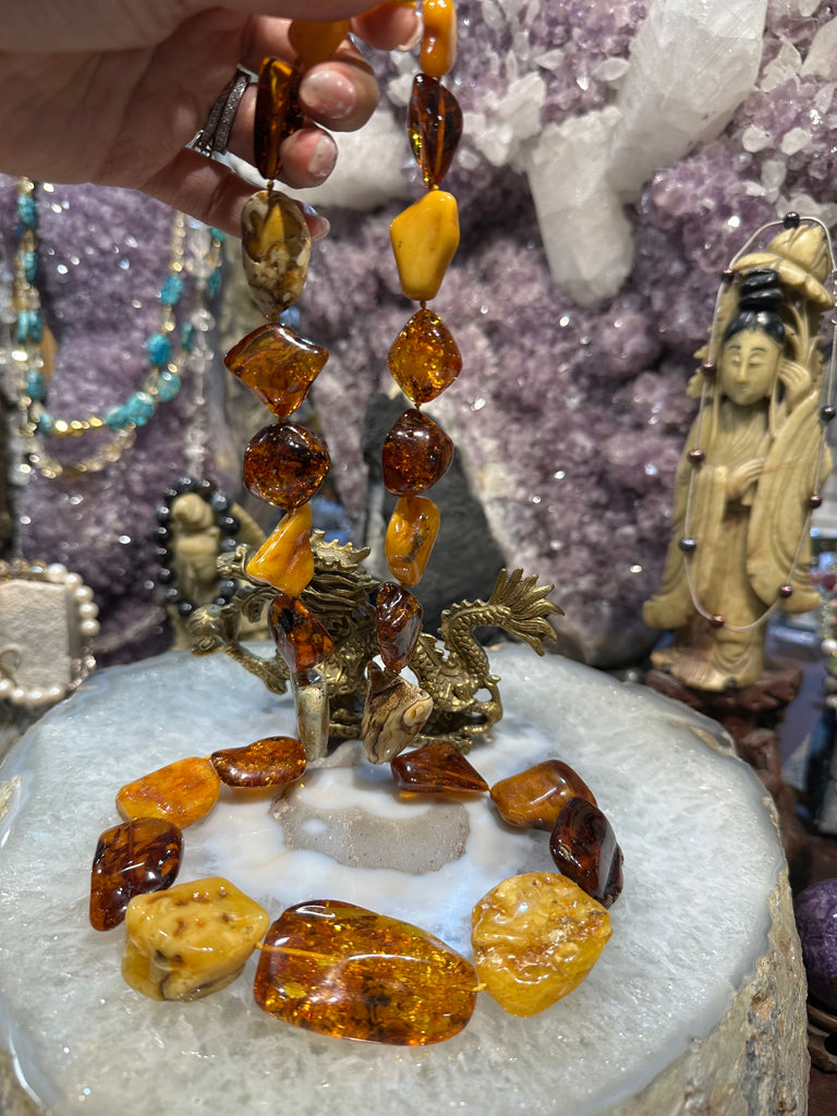 Superb Baltic Amber large nugget 18-47mm necklace