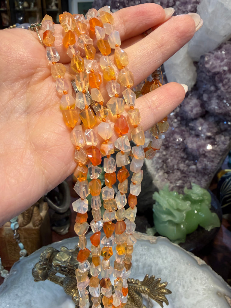 Beautiful Mexican fire opal faceted cut gemstones