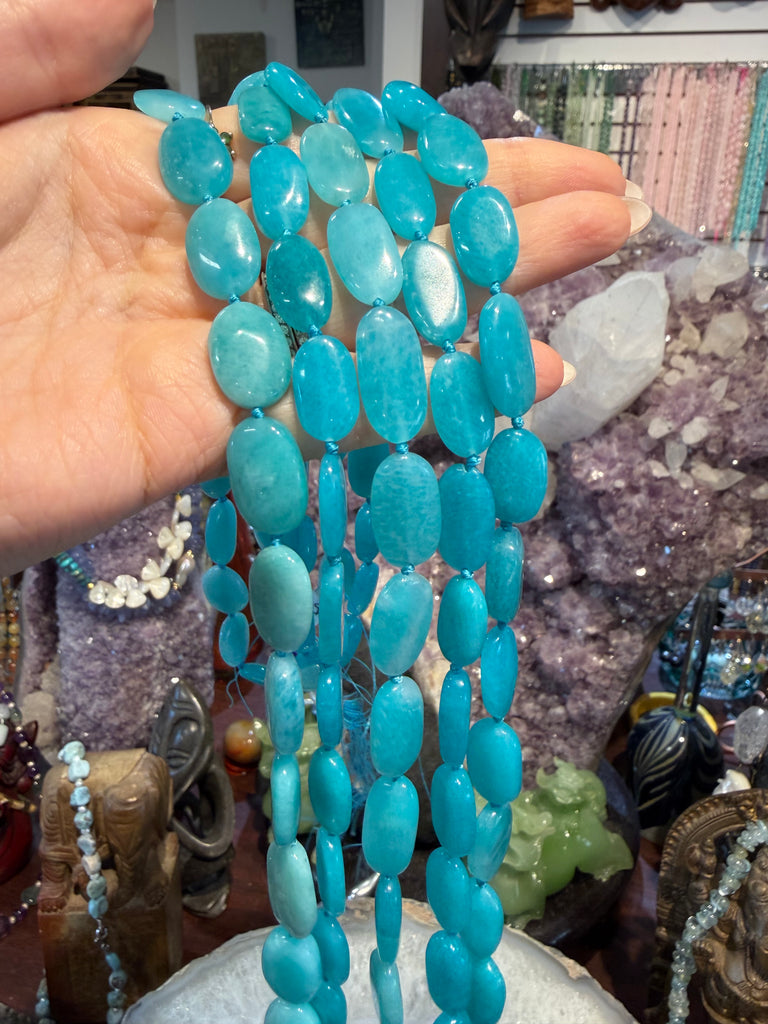 Superb Peru Amazonite oval gemstone