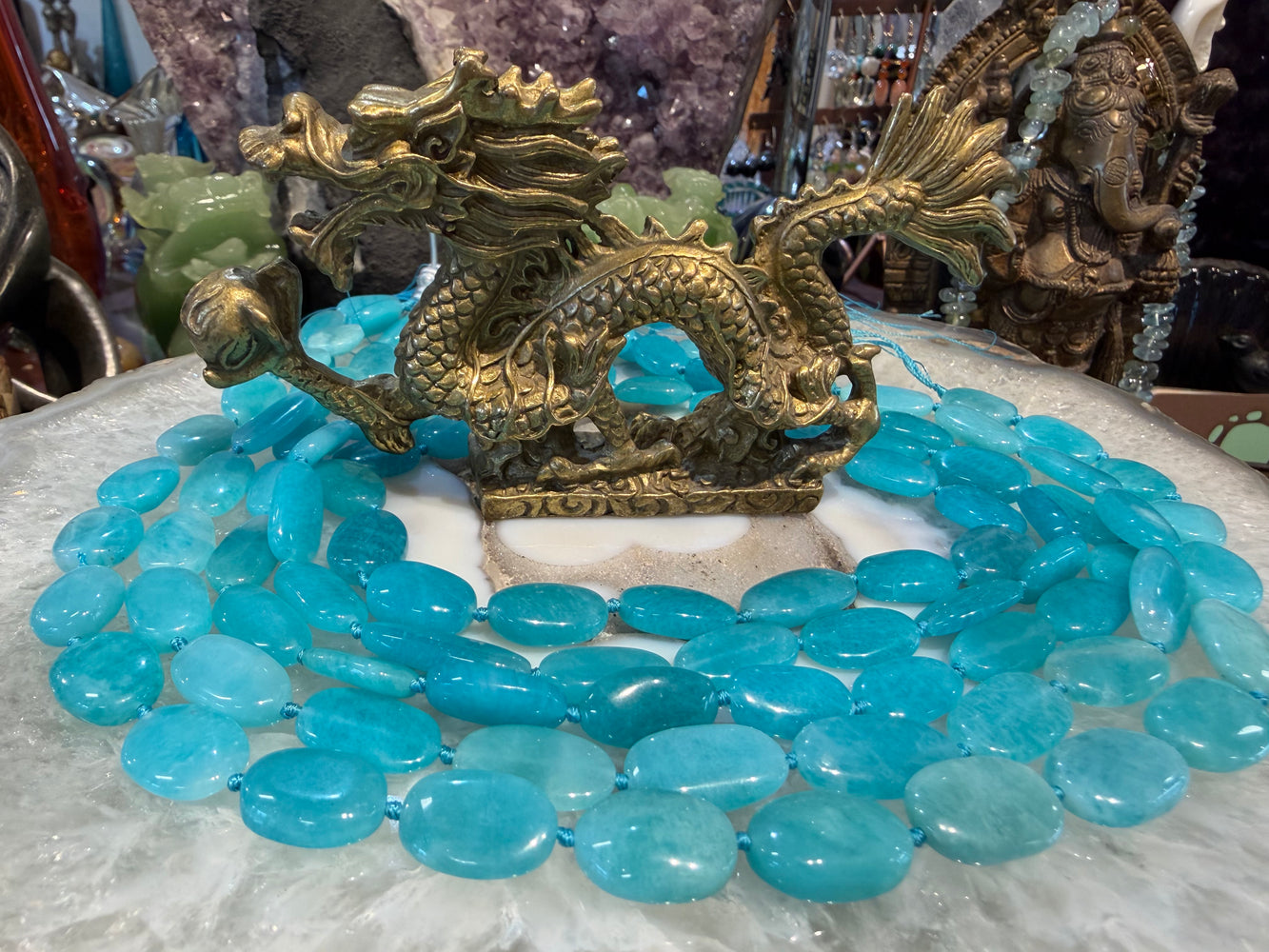 Superb Peru Amazonite oval gemstone beads