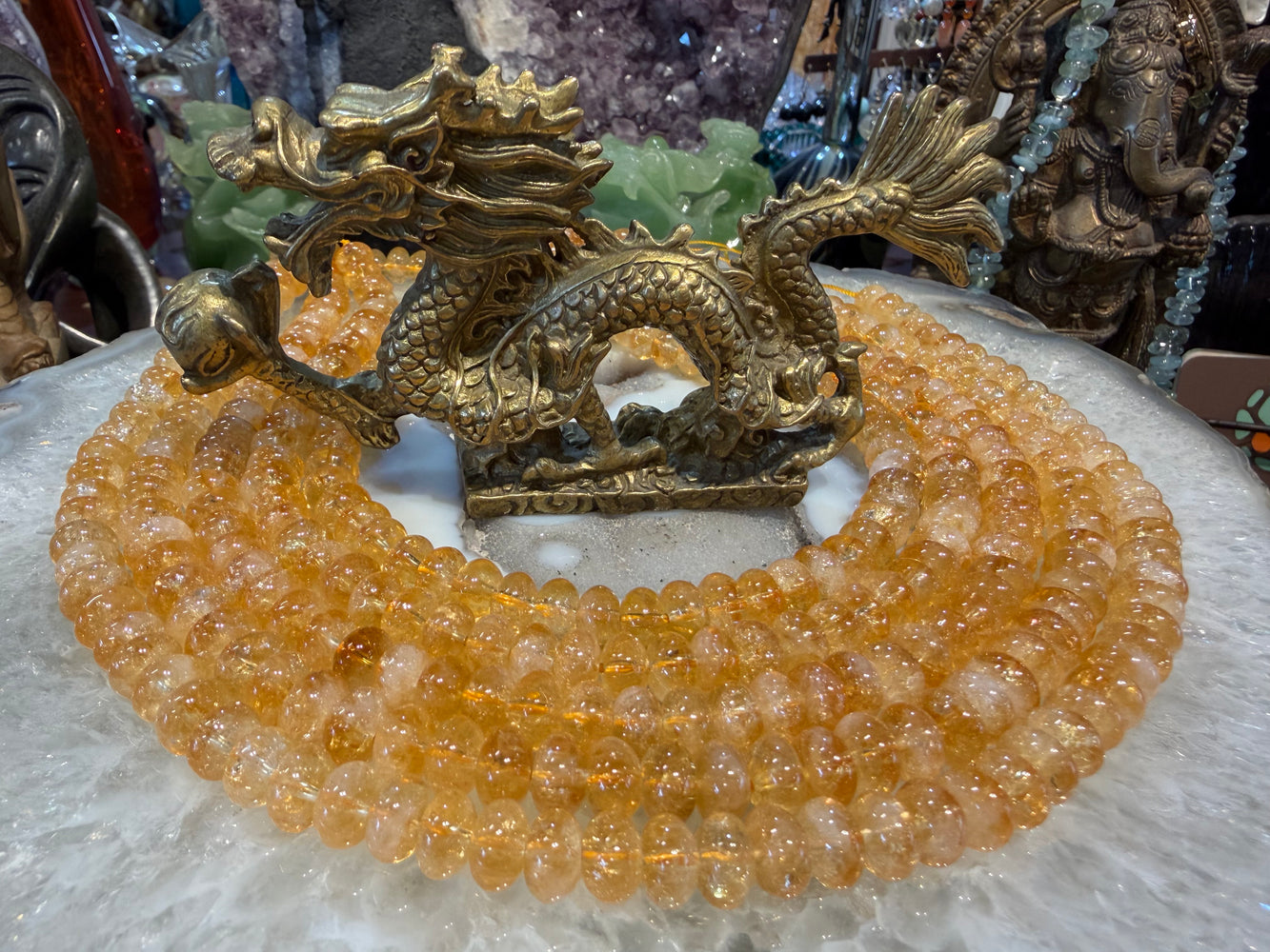 Superb Citrine smooth rondelle 9mm gemstone beads