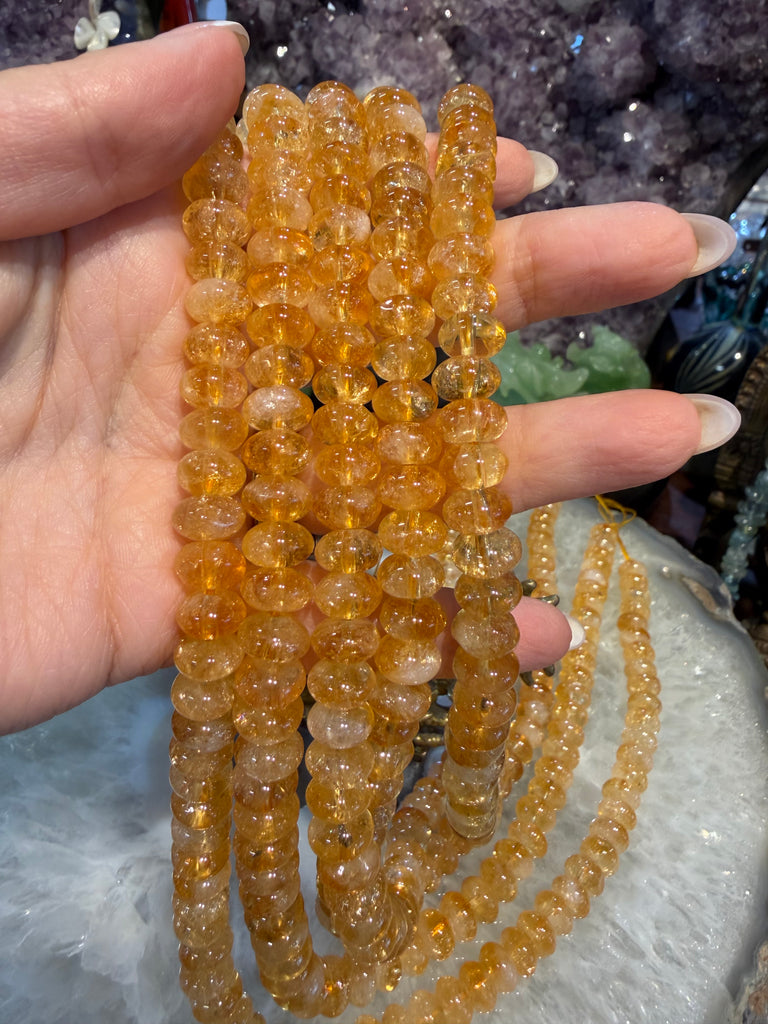 Superb Citrine smooth rondelle 9mm gemstone