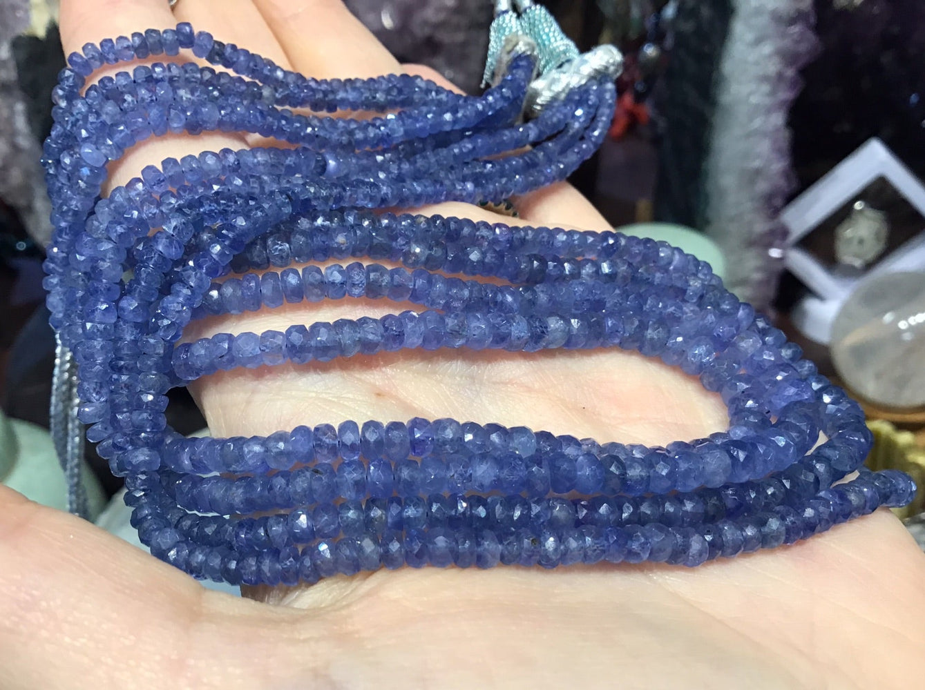 Stunning Natural Blue Sapphire Faceted Rondelle Beads