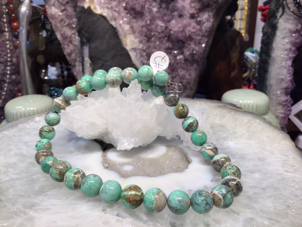 12mm Natural Rare Green Variscite Round Gemstone Bead Strand #2