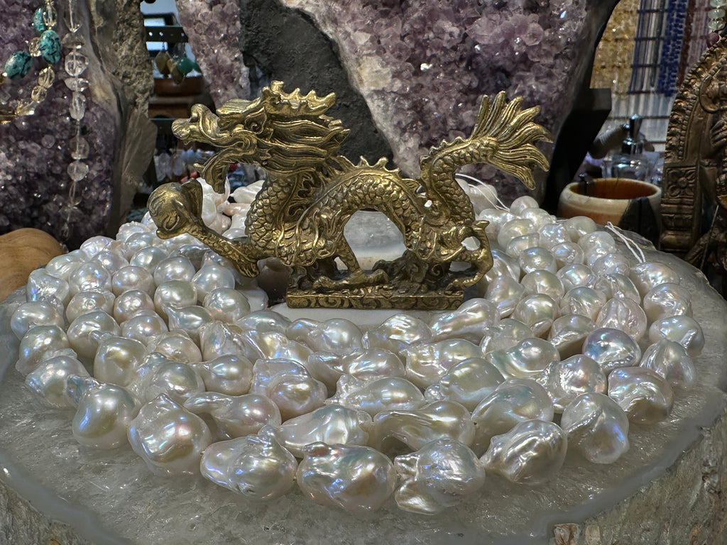 White freshwater 18-21mm baroque pearls