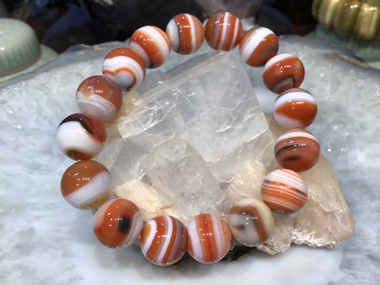 Beautiful Saturn agate gemstone bracelet #3