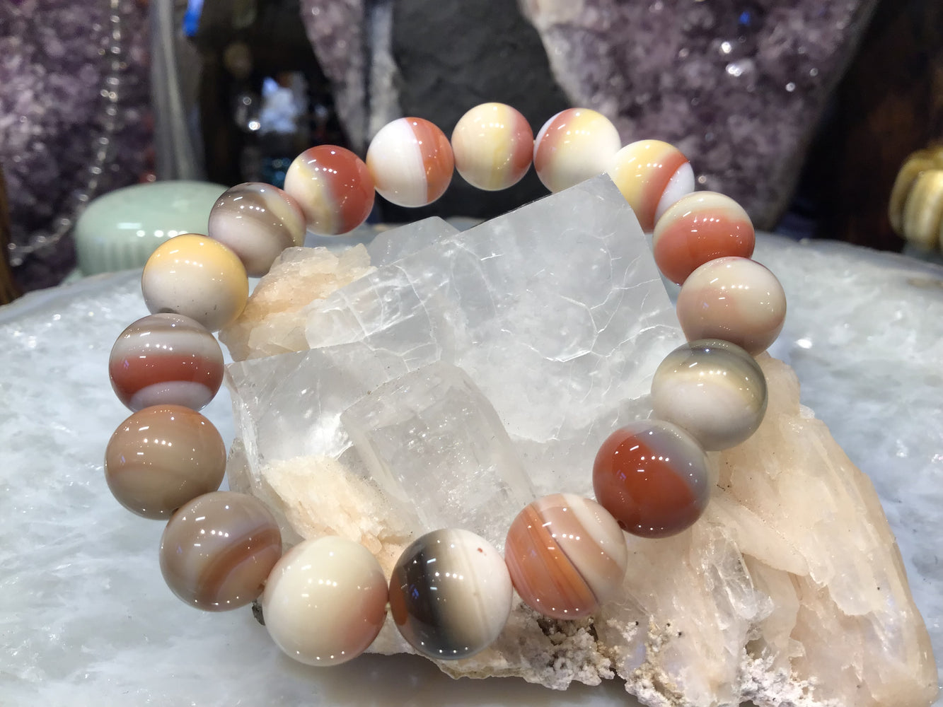 Beautiful Saturn agate gemstone bracelet #2
