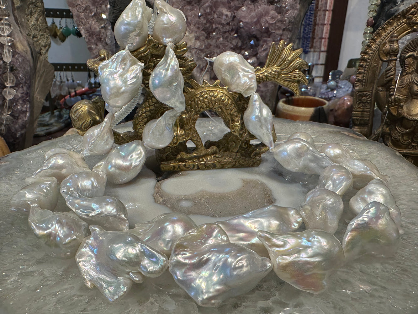 Huge white 25-33mm baroque freshwater pearls